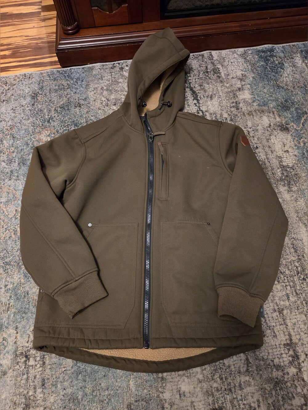 Free Country Wind River Burly Canvas Jacket Size S Like New Olive Green
